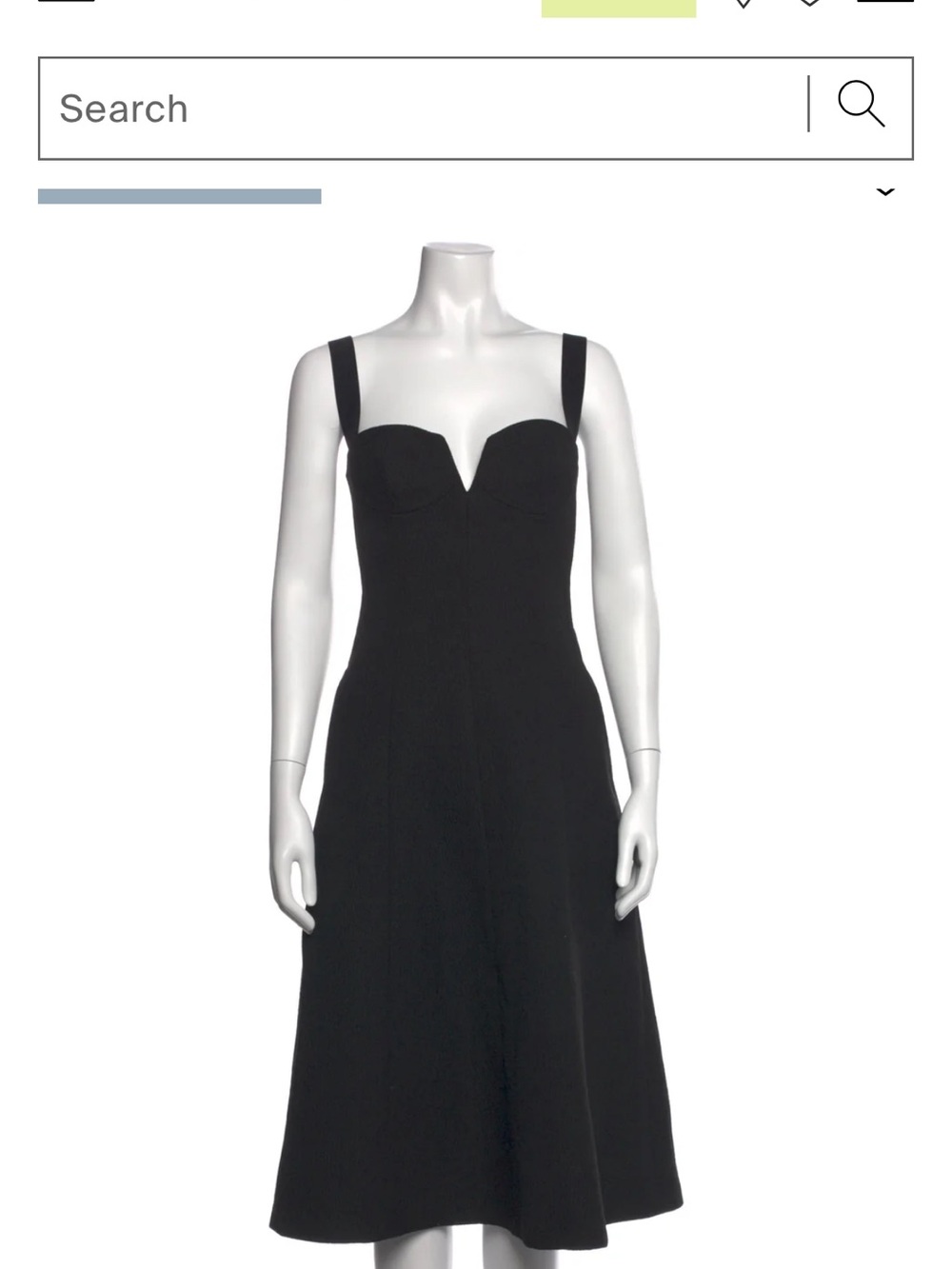 Rebecca Vallance Black Sweetheart Strap Midi Dress